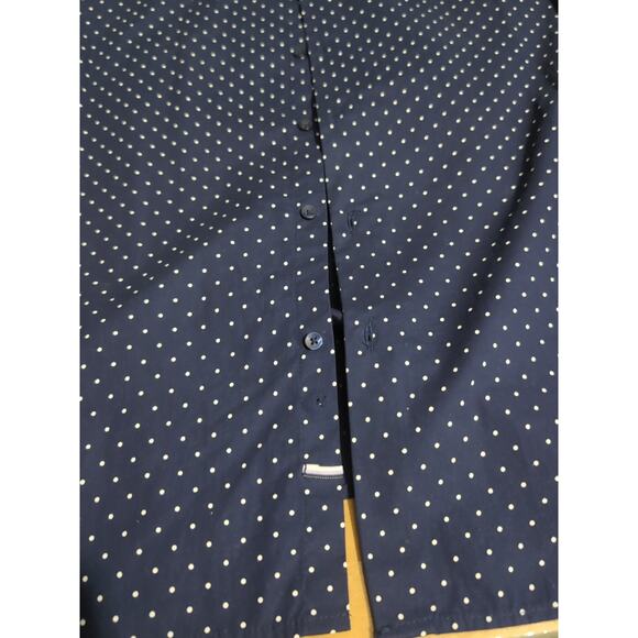 Denim & Flower Navy Blue Polka Dot Floral Shirt, Ricky Singh Button Down, Large - Picture 5 of 7
